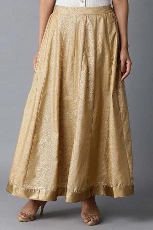 gold-printed-skirt