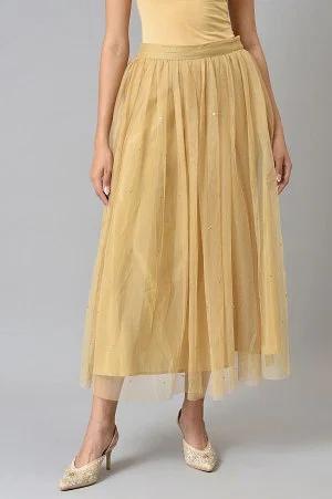 gold-sequins-mesh-skirt