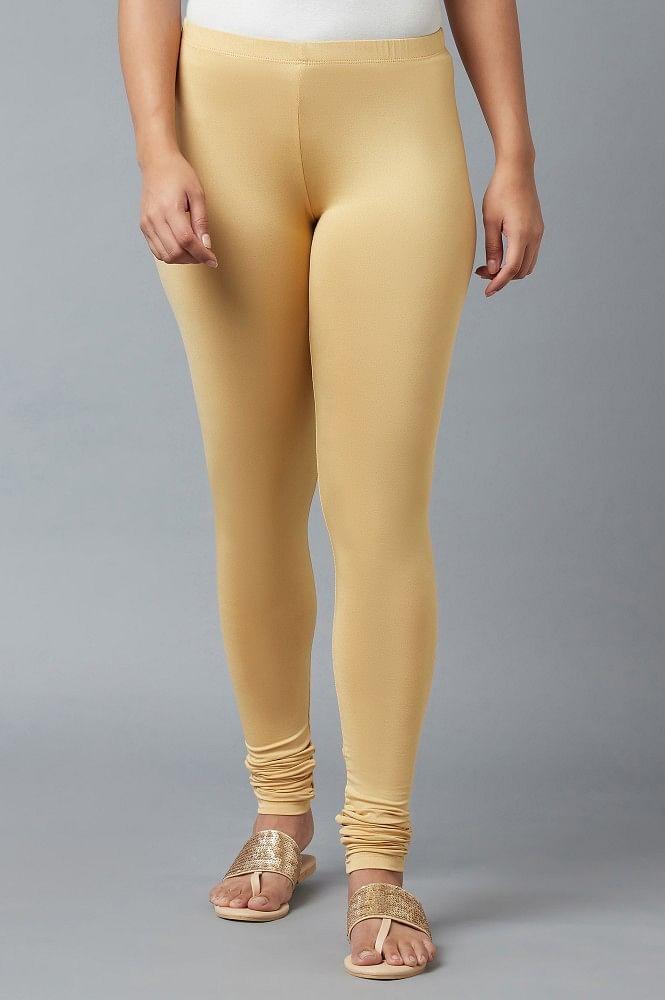 women-gold-ankle-length-poly-lycra-churidar