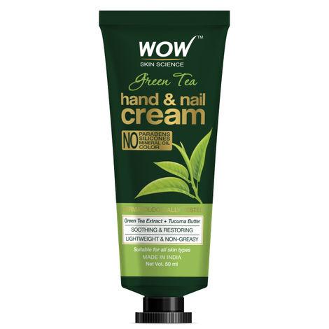 wow-skin-science-green-tea-hand-&-nail-cream---soothing-&-restoring---lightweight-&-non-greasy---quick-absorb---for-all-skin-types---no-parabens,-silicones,-mineral-oil-&-color---50ml