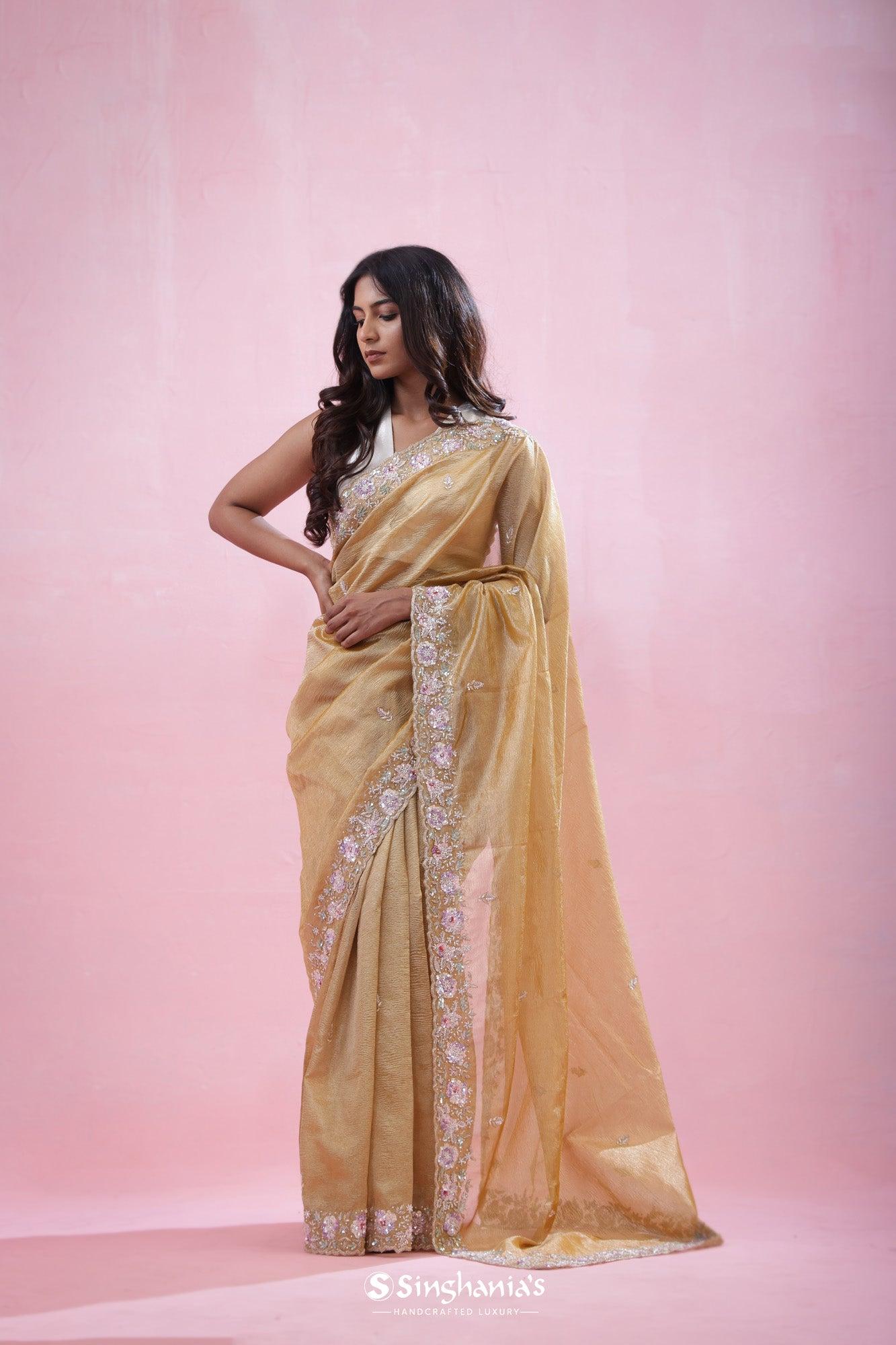 metallic-gold-crushed-tissue-organza-saree-with-hand-embroidery