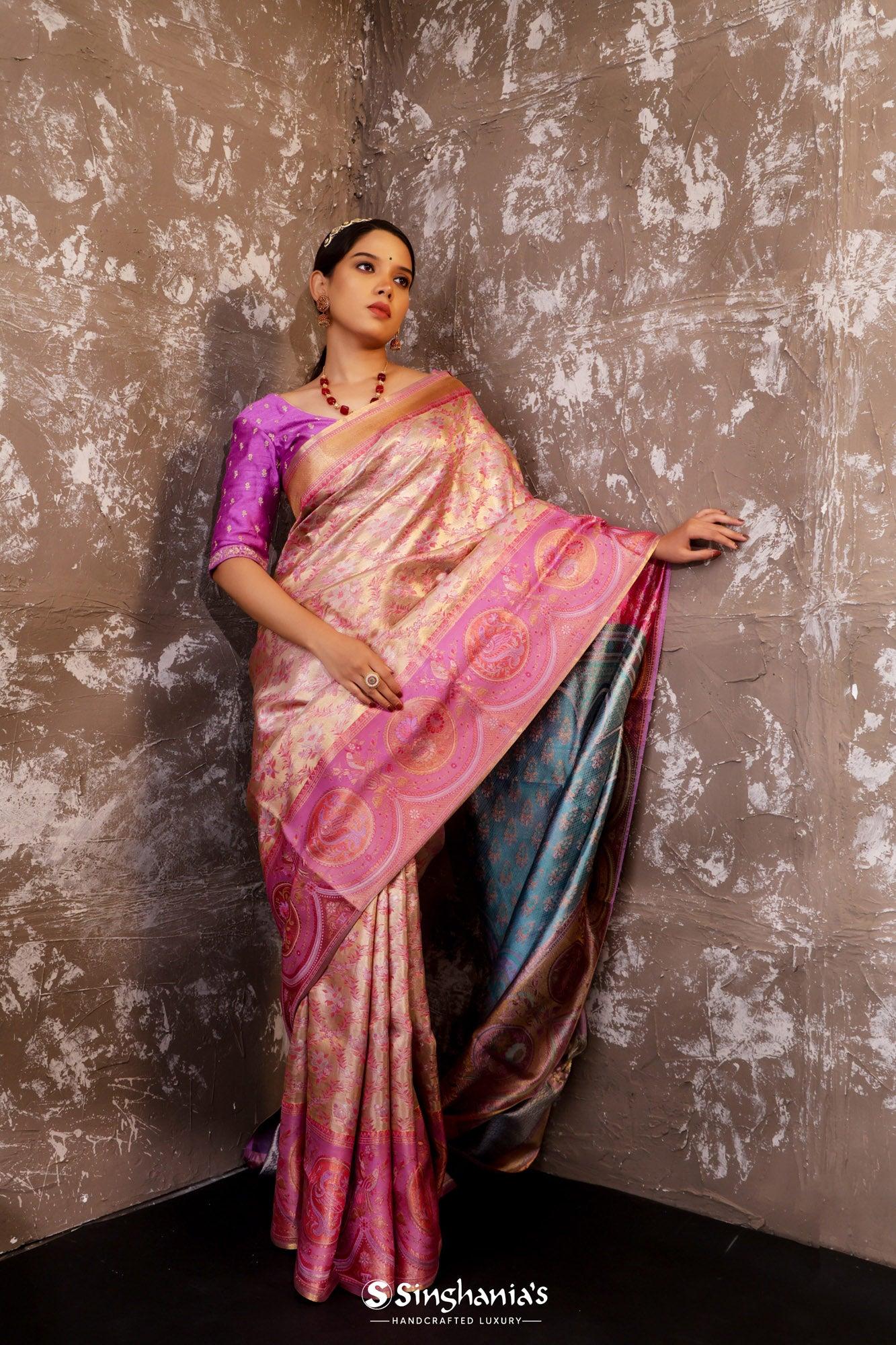 soft-rose-tissue-kanjivaram-silk-saree-with-floral-jaal-design