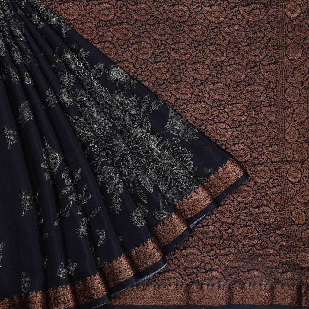 deep-black-silk-saree-with-printed-floral-motifs