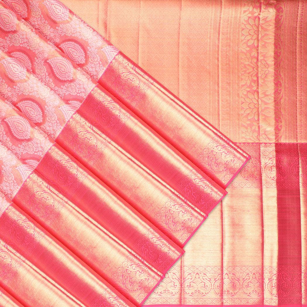 peach-pink-tissue-kanjivaram-silk-saree-with-floral-motif-jaal-pattern