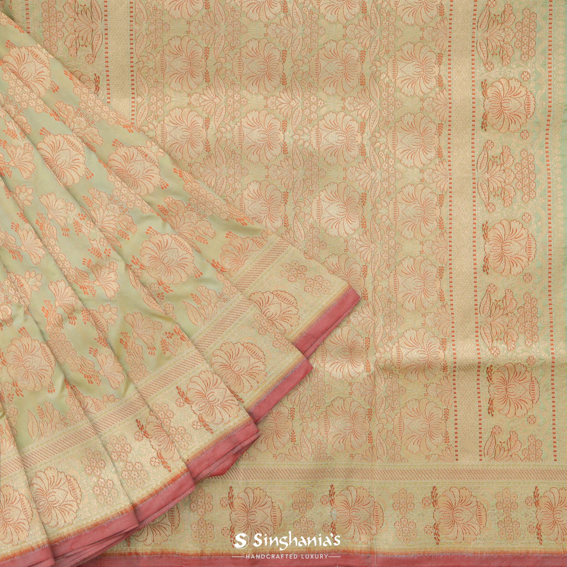 olive-green-banarasi-silk-saree-with-floral-pattern