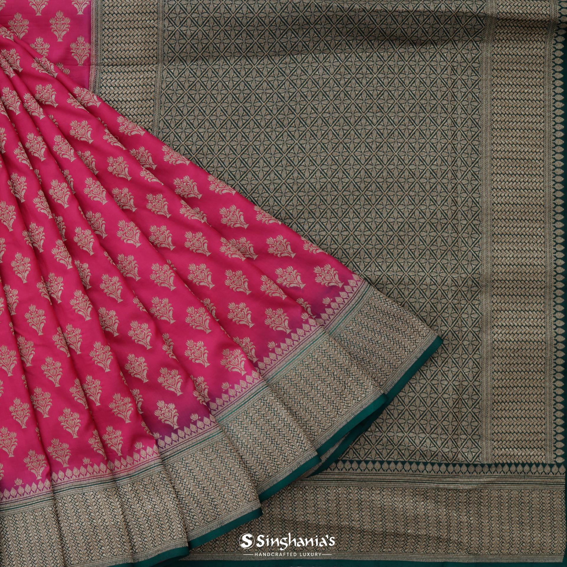 hot-pink-silk-banarasi-saree-with-floral-buttis