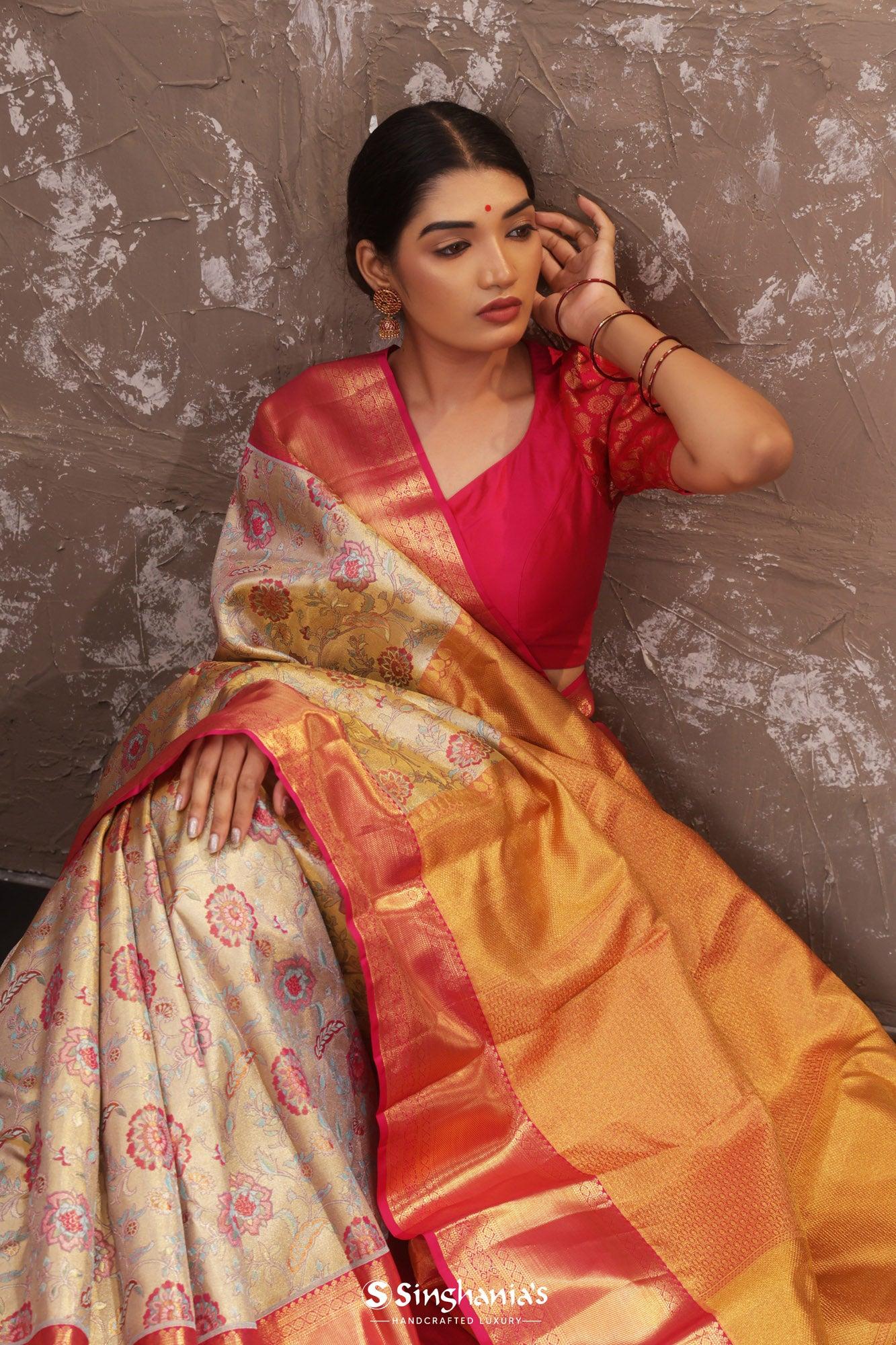 honey-beige-tissue-kanjivaram-silk-saree-with-floral-design