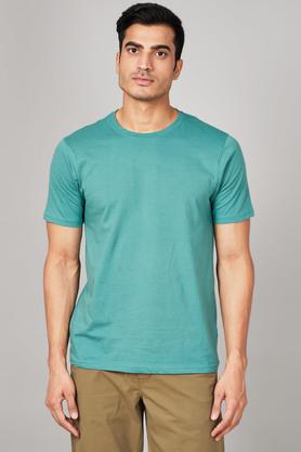solid-cotton-regular-fit-mens-t-shirt---green