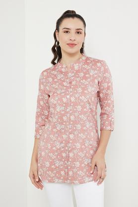 printed-rayon-mandarin-women's-tunic---pink