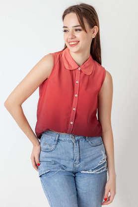 printed-polyester-regular-fit-women's-casual-shirt---red