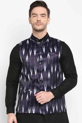 printed-polyester-viscose-regular-fit-men's-occasion-wear-nehru-jacket---navy