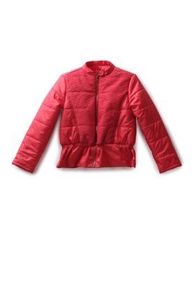 solid-polyester-hood-girls-jacket---red