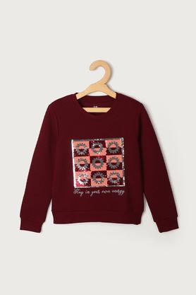 solid-cotton-hood-girls-sweatshirt---maroon