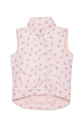 solid-polyester-high-neck-girls-jacket---pink