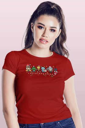 christmas-squad-marvel-round-neck-womens-t-shirt---red