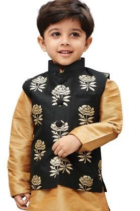 boys-black-and-gold-silk-blend-nehru-jacket---black