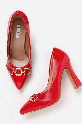 synthetic-slipon-women's-party-wear-pumps---red