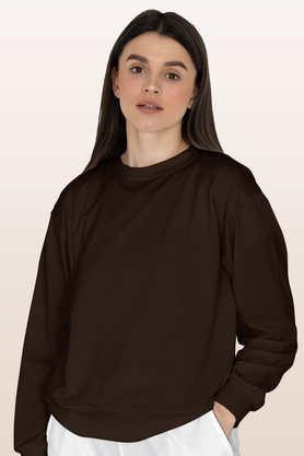 basics-round-neck-womens-sweatshirt---brown