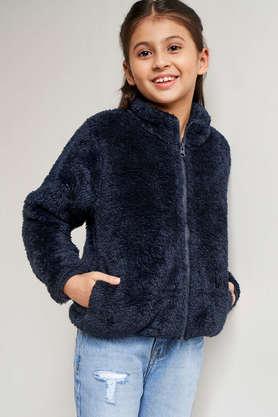 printed-polyester-regular-fit-girls-jacket---navy