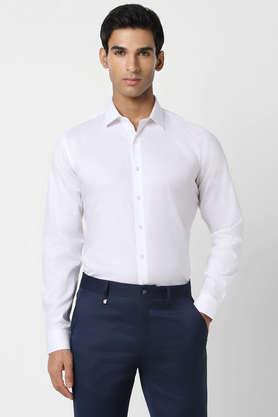 textured-cotton-slim-fit-men's-formal-shirt---white