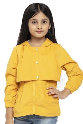 solid-cotton-hood-girls-jacket---yellow