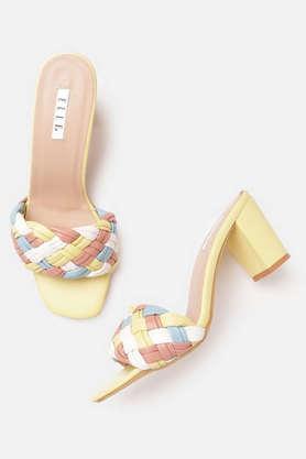 synthetic-slipon-women's-party-wear-sandals---yellow