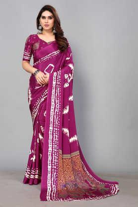 printed-crepe-designer-women's-saree-with-blouse-piece---purple