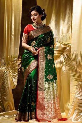 women's-green-banarasi-satin-silk-saree-with-stone-work-with-blouse-piece---green
