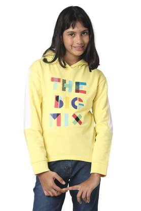 solid-cotton-hood-girls-sweatshirt---yellow