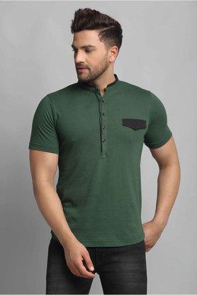 solid-cotton-slim-fit-mens-t-shirt---green