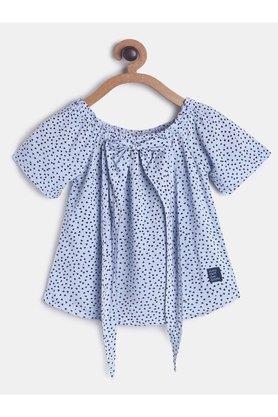 printed-rayon-round-neck-girls-top---blue