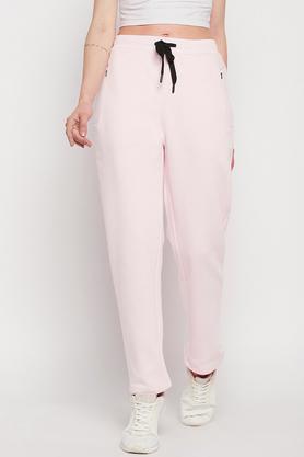 solid-fleece-regular-fit-women's-track-pants---pink