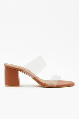 polyurethane-slipon-women's-party-wear-heels---tan