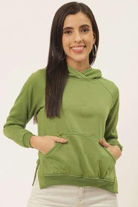 solid-blended-hooded-women's-sweatshirt---olive