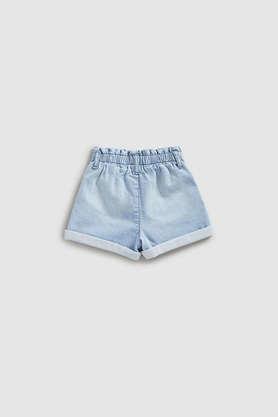 solid-cotton-regular-fit-infant-girls-shorts---blue