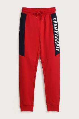 printed-cotton-regular-fit-boys-joggers---red