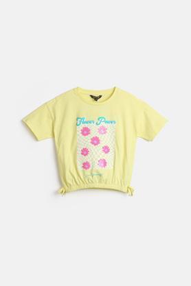 embroidered-cotton-regular-fit-girls-top---yellow