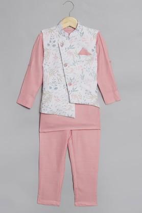 boys-straight-style-cotton-fabric-kurta-and-trouser-with-jacket---pink