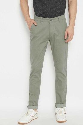 printed-cotton-slim-fit-mens-trousers---green