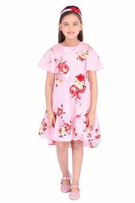 girls-polyester-floral-printed-pink-dress---pink