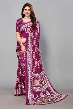 printed-crepe-designer-women's-saree-with-blouse-piece---purple