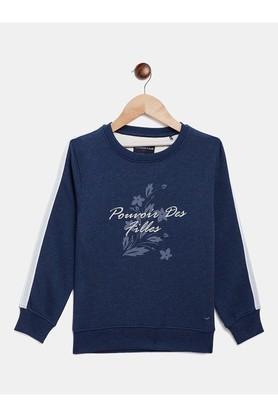 printed-poly-cotton-round-neck-girls-sweatshirt---blue