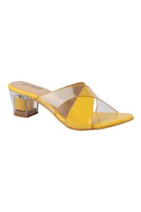 synthetic-slipon-womens-casual-mules---yellow