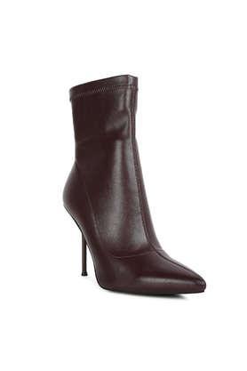pu-zipper-women's-party-wear-boots---burgundy