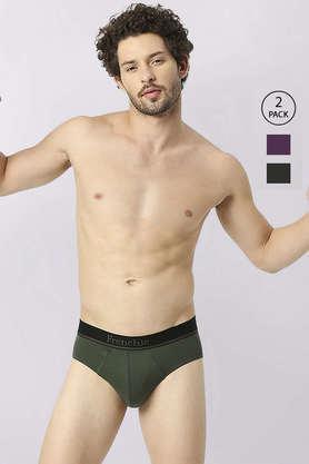 essentials-men's-solid-cotton-briefs-with-soft-elasticated-waistband---assorted-colors-pack-of-2---multi
