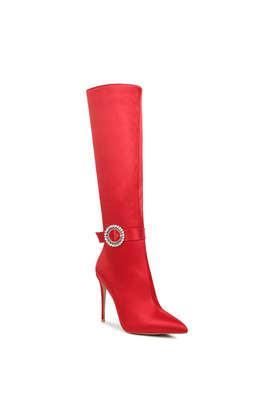 pu-zipper-women's-party-wear-boots---red