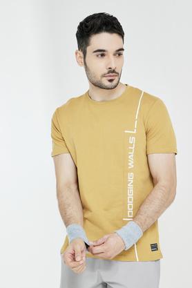 solid-cotton-regular-fit-men's-t-shirt---yellow
