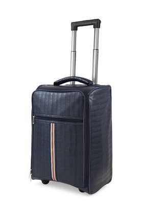 stylish-faux-leather-cabin-trolley-bag---blue