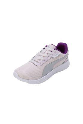 mesh-lace-up-women's-sports-shoes---pink