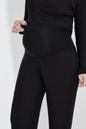 solid-relaxed-fit-cotton-stretch-women's-maternity-wear-pants---black